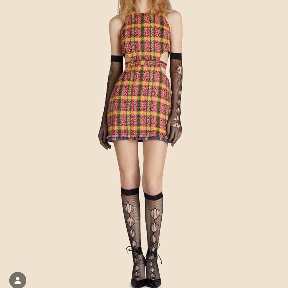 GUCCI x Rave Review plaid dress